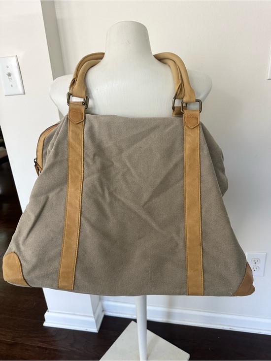 Hearth & Hand Handbags - Hearth & Hand Tan Canvas & Leather Carry-on Bag